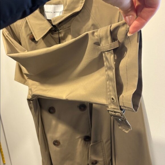 NWT- REBECCA MINKOFF BELTED TRENCH COAT - Size L - Picture 13 of 13